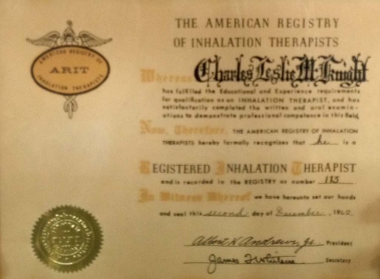 1962 Example of Registry Certificate