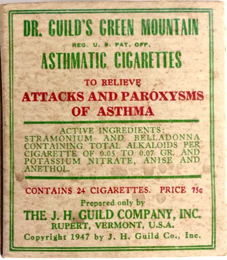 Dr. Guild's Asthmatic Cigarettes