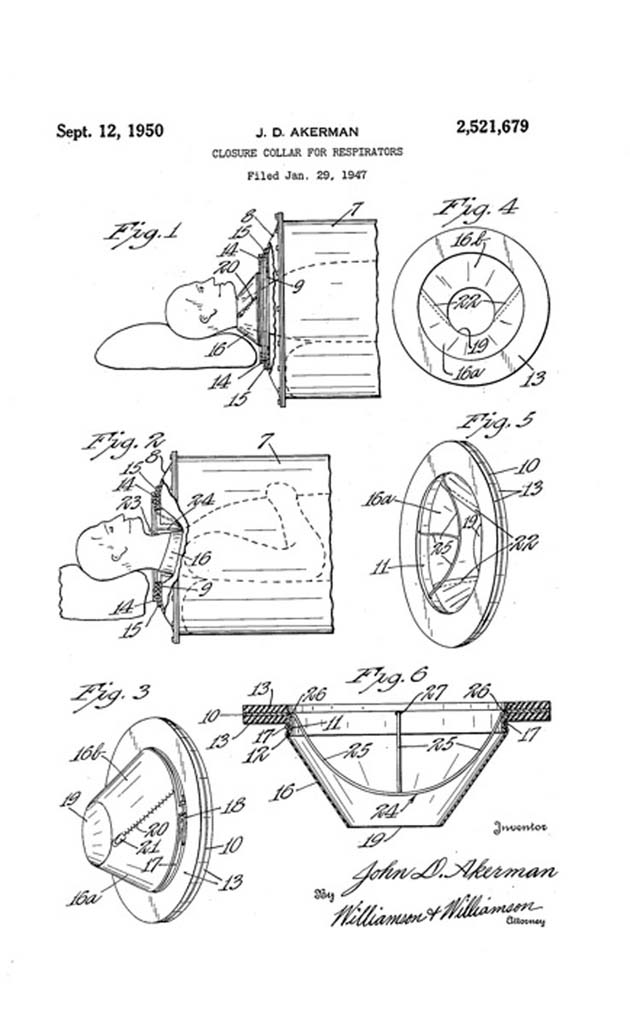 1950 Patent for Lung Collar