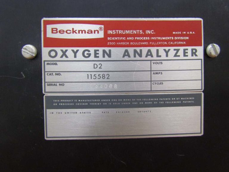1950s Beckman Instruments Identification Plate