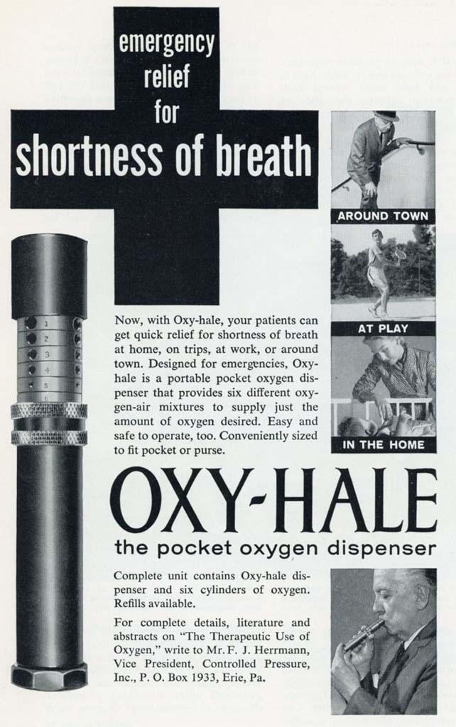1950s Oxyhale Pocket Oxygen Dispenser