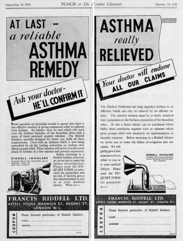 1936 Riddell Inhaler ad