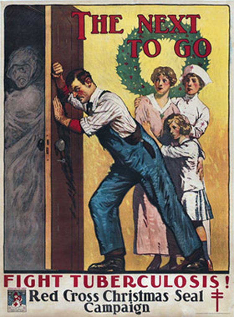 Red Cross poster promoting the fight against tuberculosis